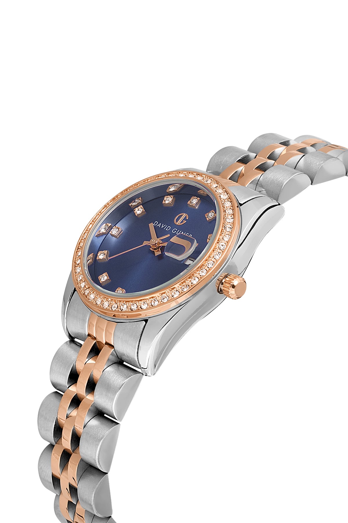 DAVID GUNER Mavi Kadranlı Rose Beyaz Kadın Kol Saati - DG-8635LA-E3