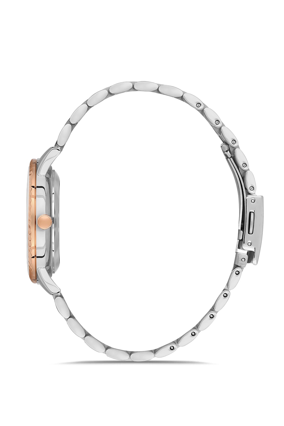 DAVID GUNER Rose Beyaz Kaplama Rose Kadranlı Takvimli Paslanmaz Masif Çelik Kadın Kol Saati - DG-8680LA-E5