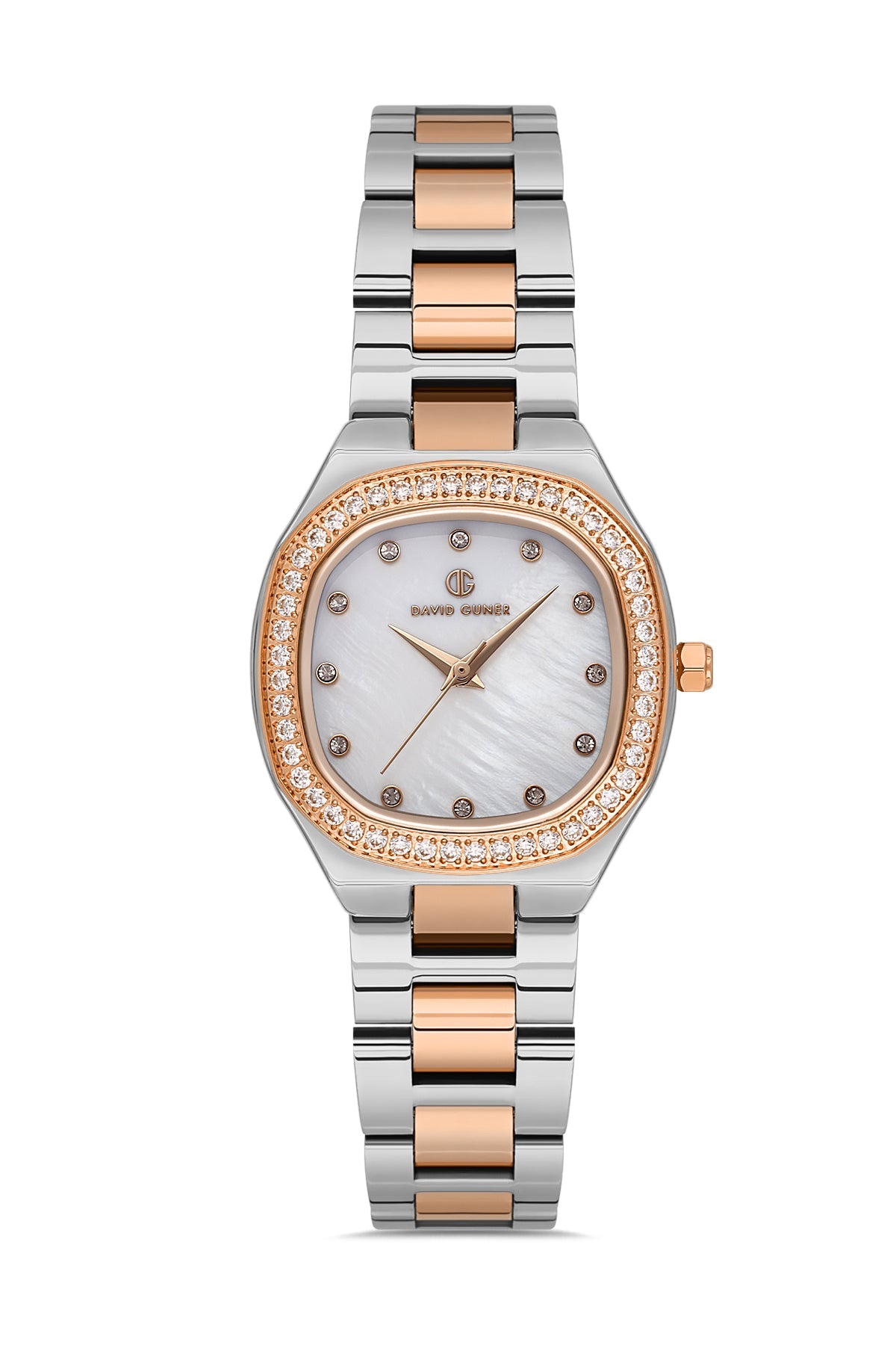 DAVID GUNER Rose Gümüş Kaplamalı Beyaz Kadranlı Kadın Kol Saati - DG-8519LA-E1