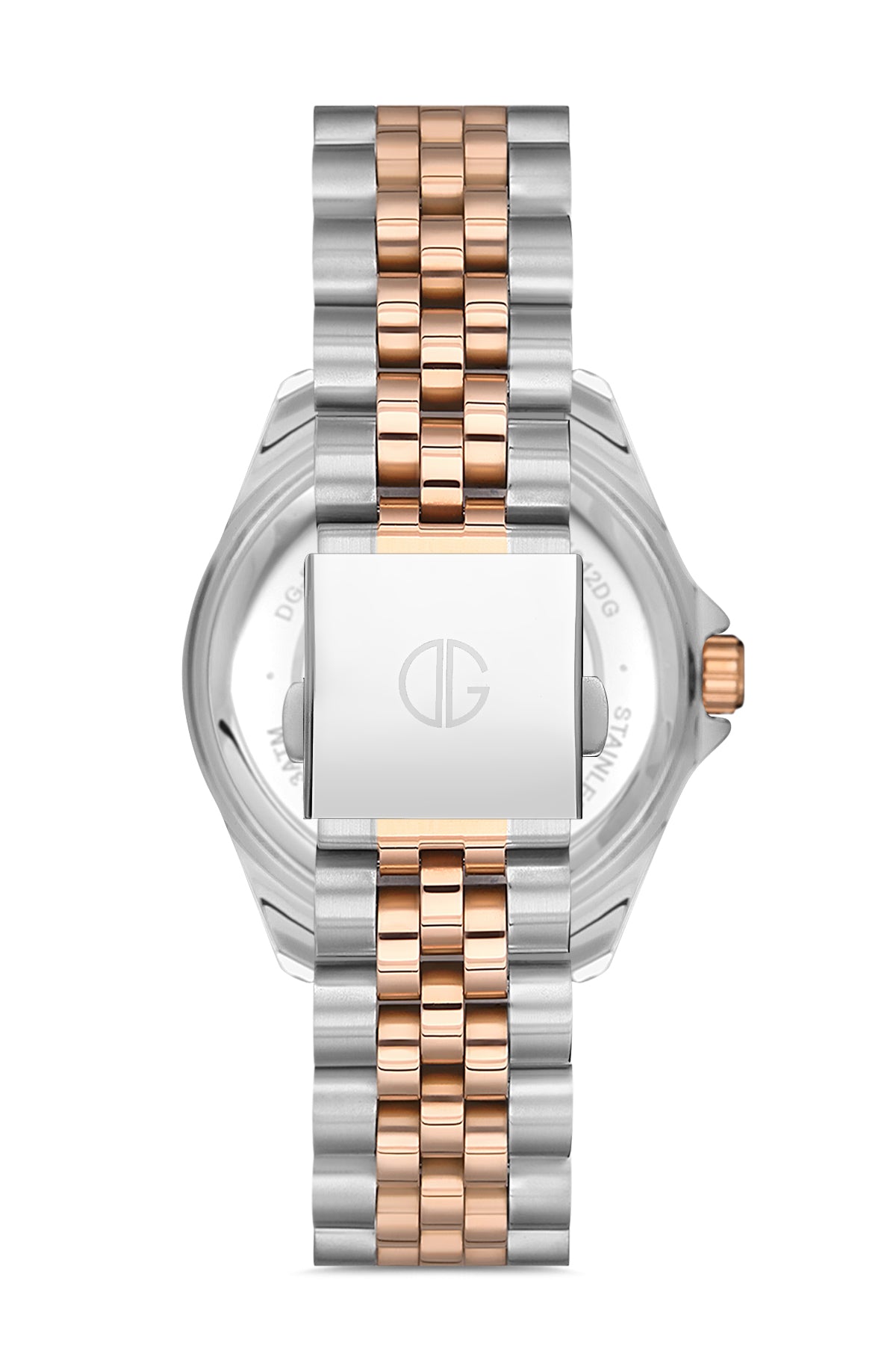 DAVID GUNER Rose Gümüş Renk Kaplamalı Kahverengi Kadranlı Takvimli Erkek Kol Saati - DG-8230GA-E6