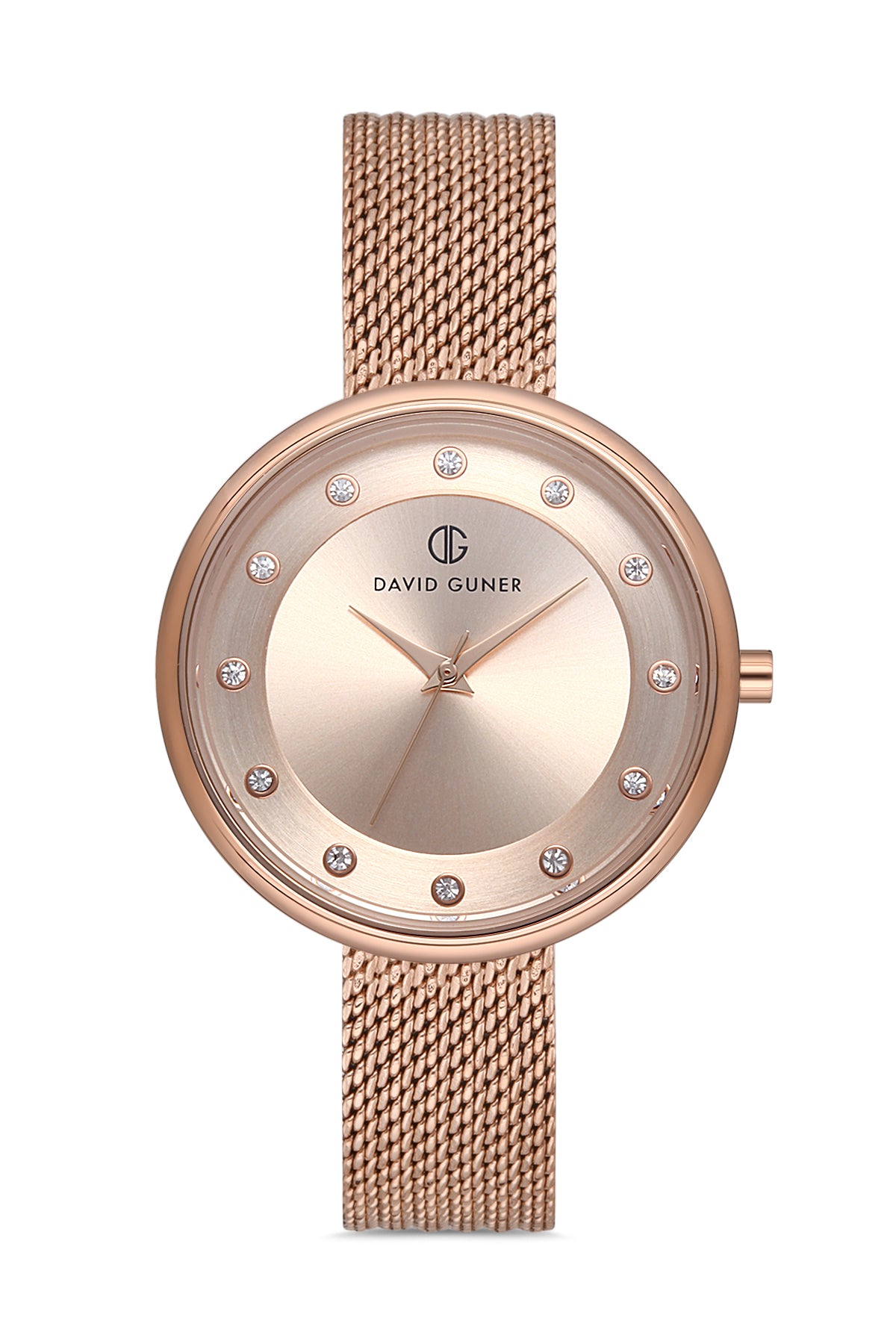 DAVID GUNER Rose Kadranlı Rose Kaplamalı Hasır Kordonlu Kadın Kol Saati - DG-8133LC-C5