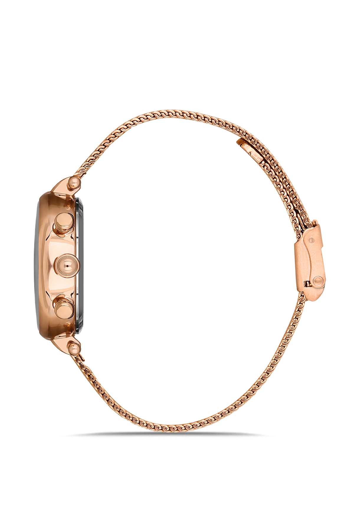 DAVID GUNER Rose Plating Steel Braided Band Women's Watch