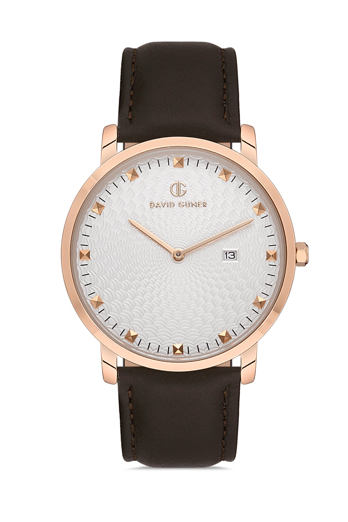 DAVID GUNER ROSE KAPLAMALI BEYAZ KADRANLI ERKEK KOL SAATİ DG-8287GB2-R1