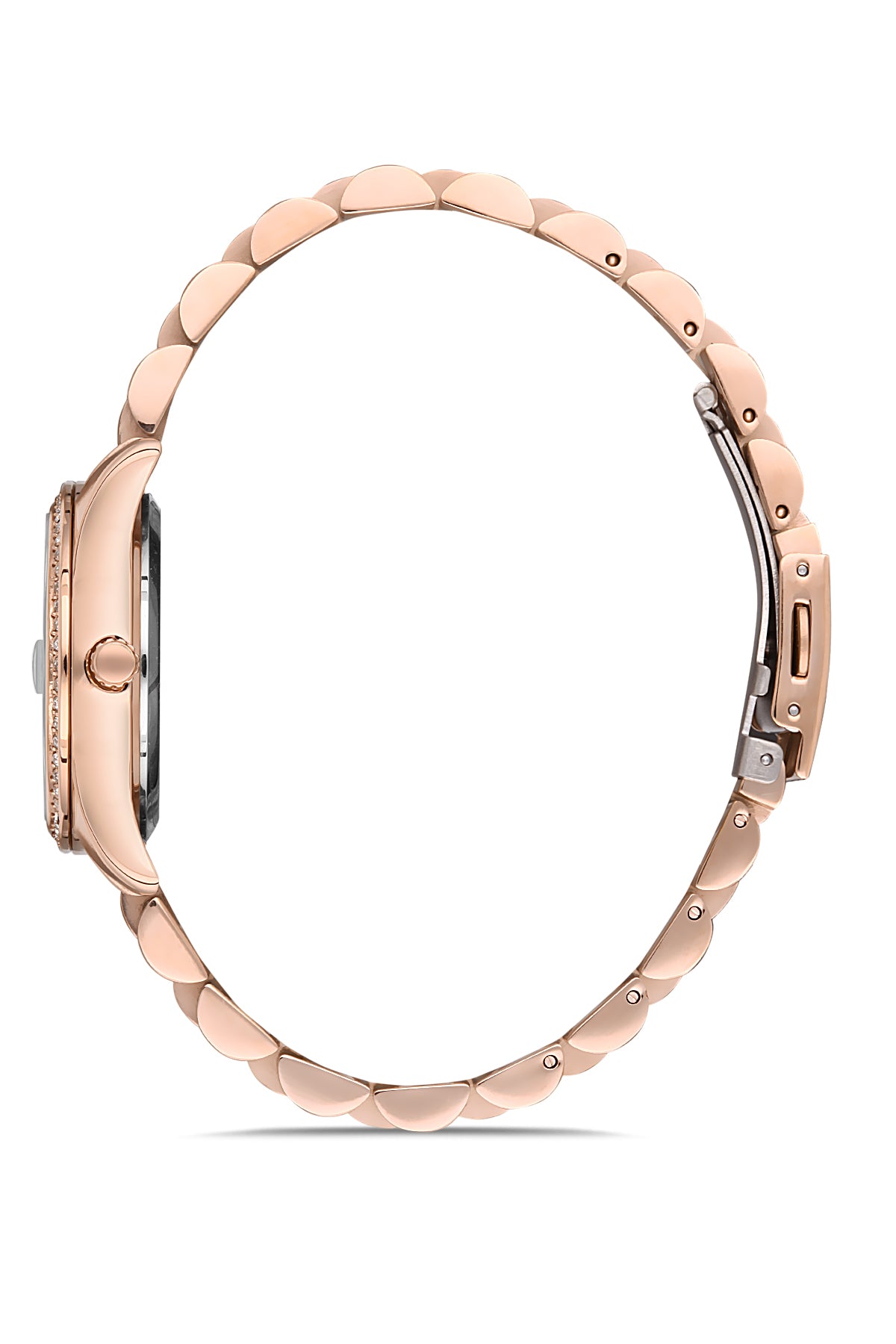 DAVID GUNER Gümüş Kadranlı Rose Kaplamalı Kadın Kol Saati - DG-8193LA-C1