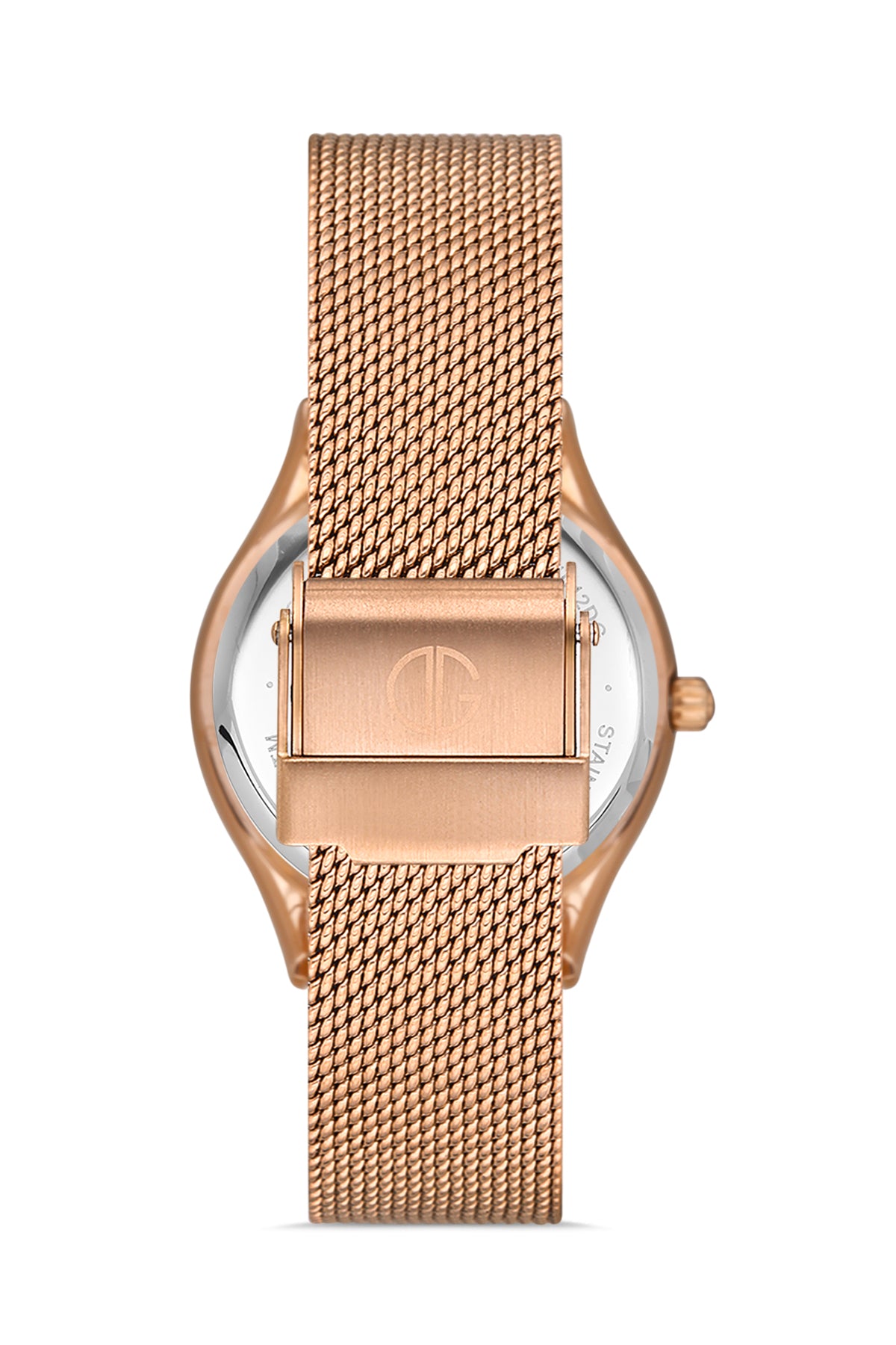 DAVID GUNER Rose Kaplama Gümüş Kadranlı Multi Fonksiyon Çelik Örme Kordon Kadın Kol Saati - DG-8276LC-C1