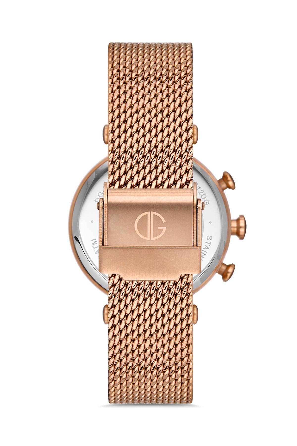 DAVID GUNER Rose Kaplama Gümüş Kadranlı Multi Fonksiyon Çelik Örme Kordon Kadın Kol Saati - DG-8280LC-C1