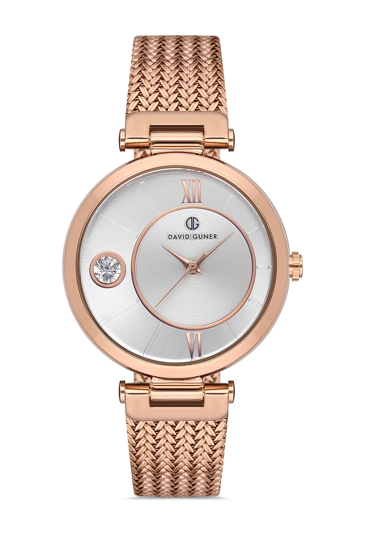 DAVID GUNER ROSE KAPLAMALI BEYAZ KADRANLI KADIN KOL SAATİ DG-8291LC-C1