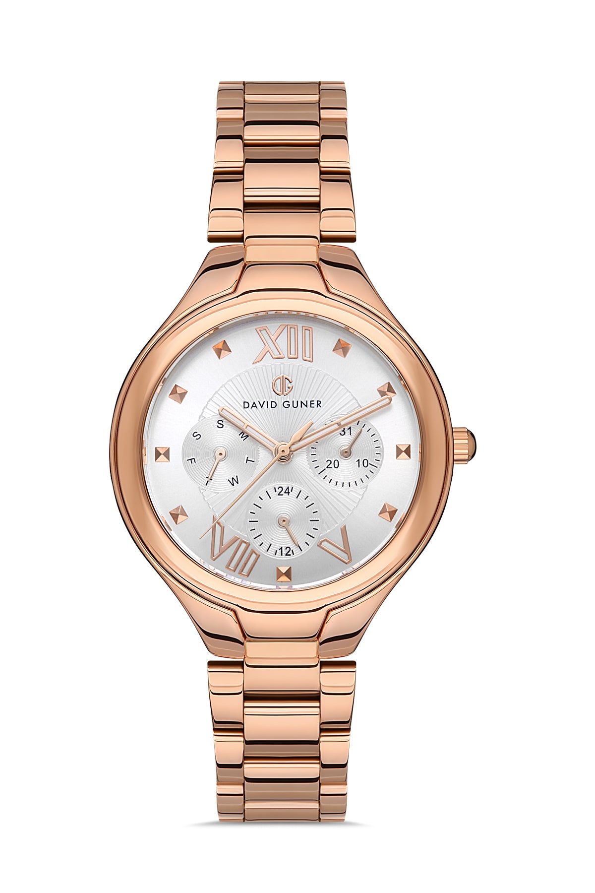 DAVID GUNER ROSE KAPLAMALI BEYAZ KADRANLI KADIN KOL SAATİ - DG-8346LA-C1