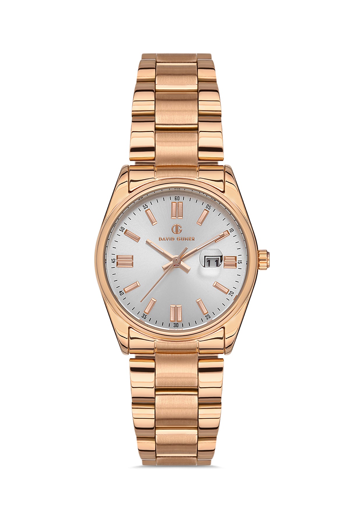 DAVID GUNER ROSE KAPLAMALI BEYAZ KADRANLI KADIN KOL SAATİ DG-8391LA-C1