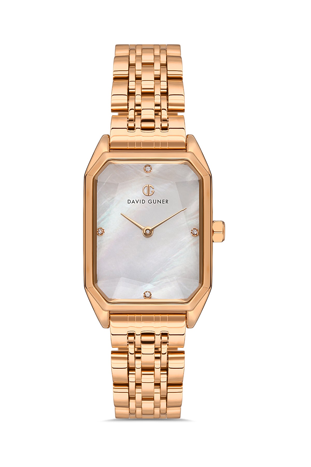 DAVID GUNER ROSE KAPLAMALI BEYAZ KADRANLI KADIN KOL SAATİ DG-8417LA-C1