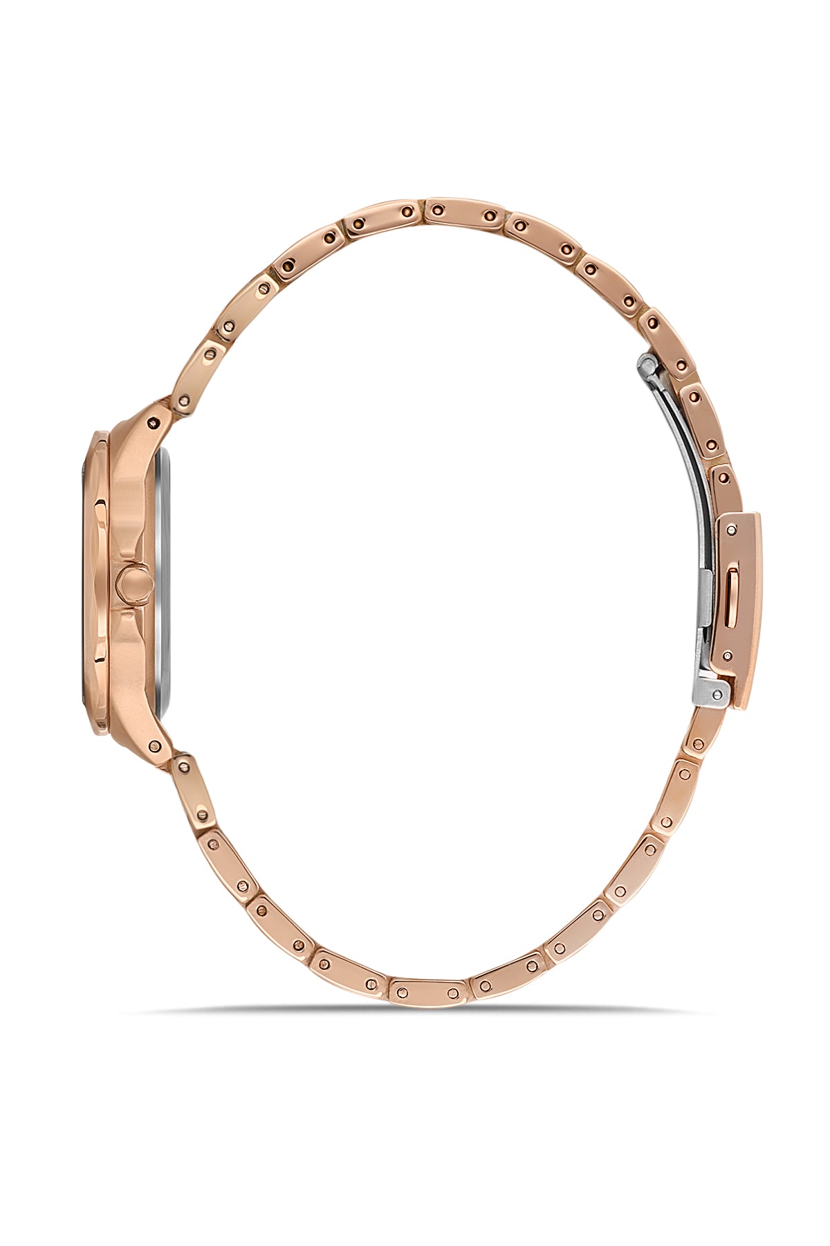 DAVID GUNER Gümüş Kadranlı Rose Kaplamalı Takvimli Kadın Kol Saati - DG-8421LA-C1