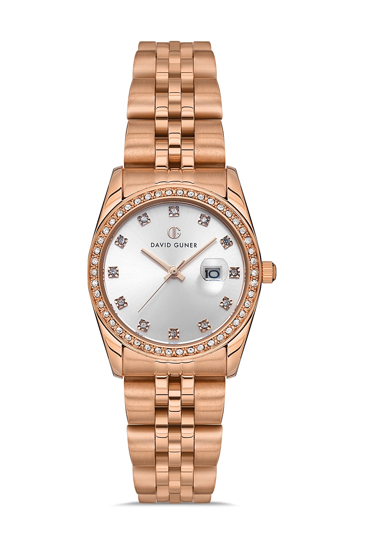 DAVID GUNER ROSE KAPLAMALI BEYAZ KADRANLI KADIN KOL SAATİ DG-8657LA-C1
