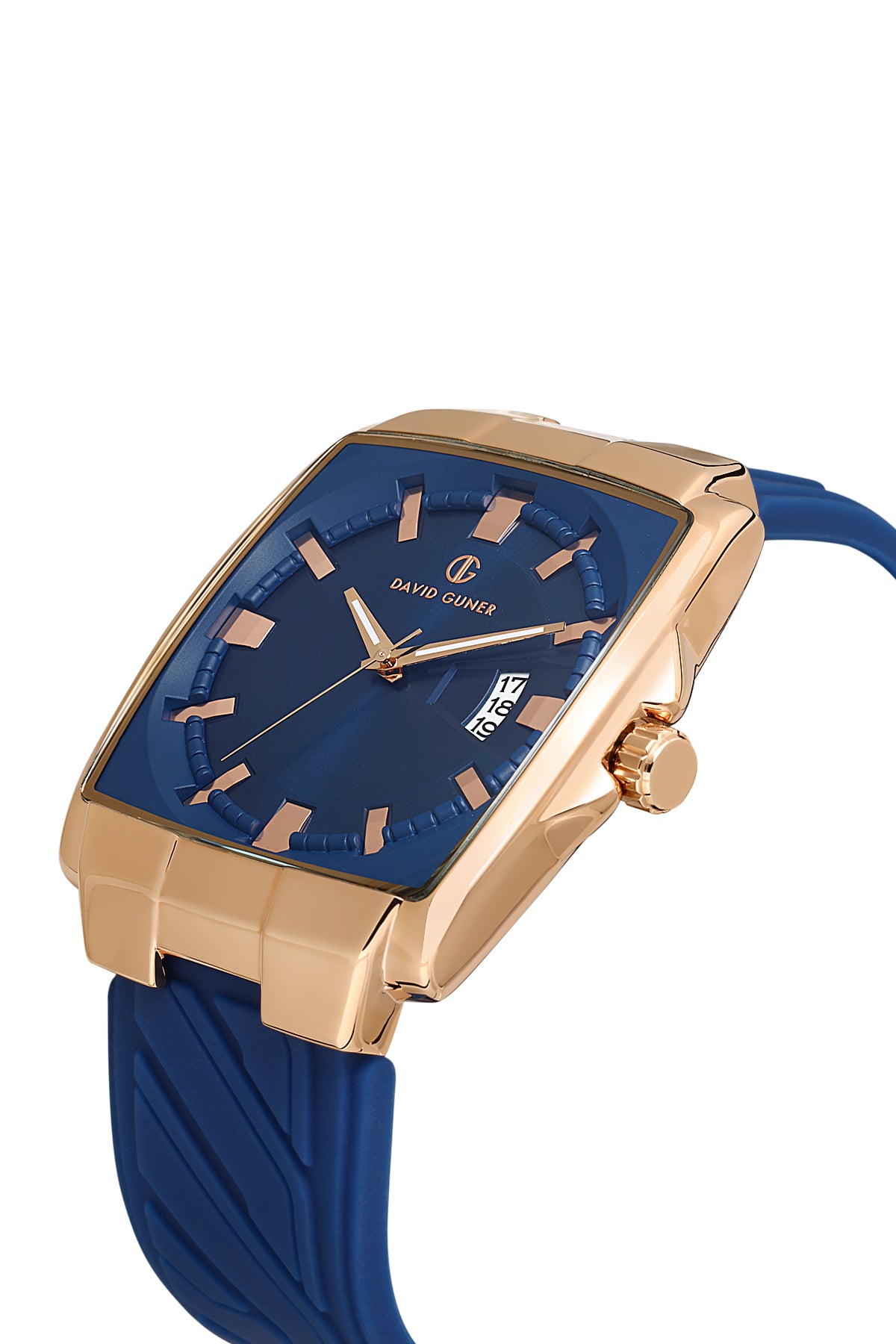 DAVID GUNER Rose Kaplamalı Mavi Kadranlı Erkek Kol Saati - DG-8622GD-T3