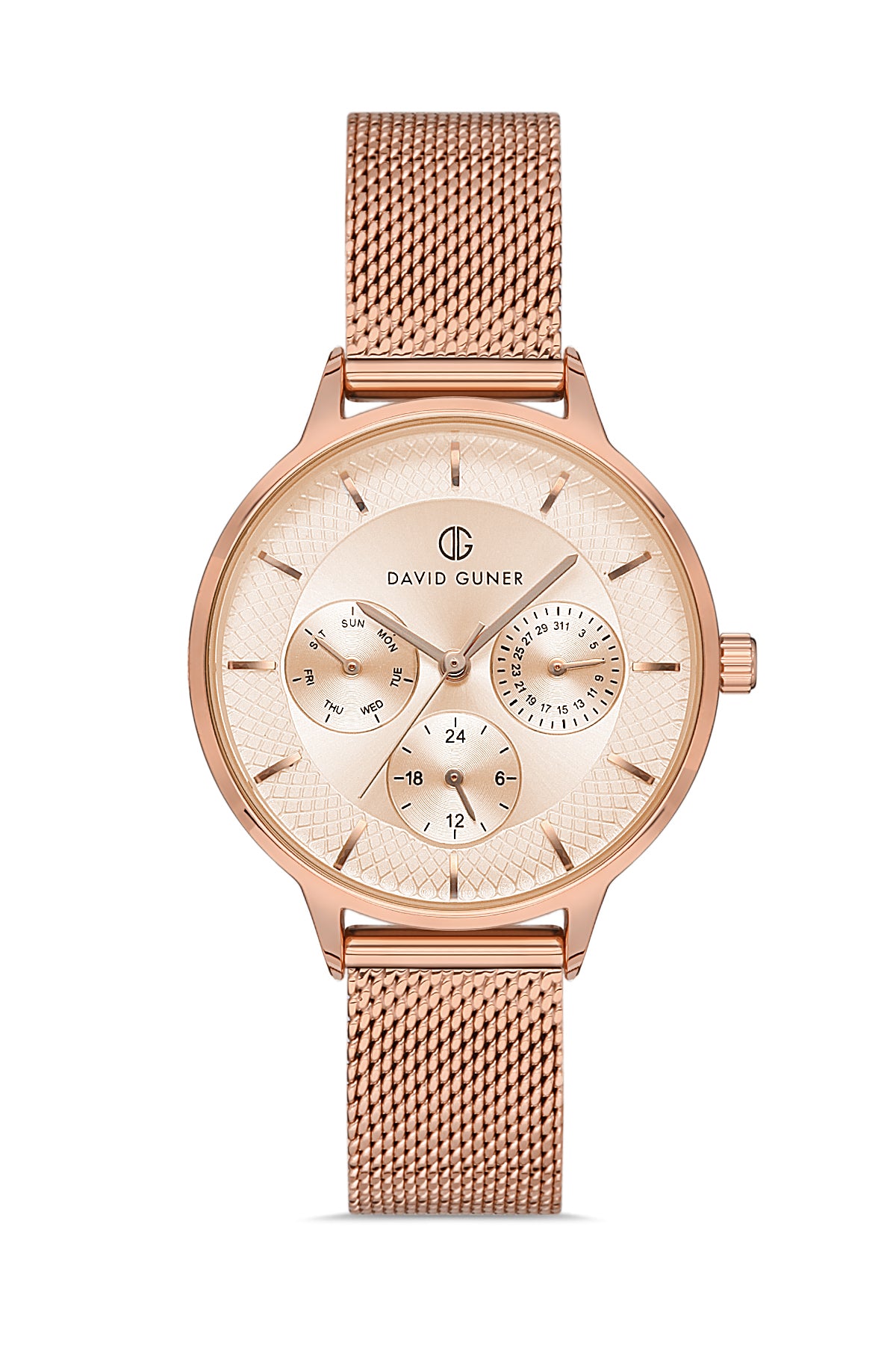 DAVID GUNER ROSE KAPLAMALI ROSE KADRANLI KADIN KOL SAATİ DG-8310LC-C5