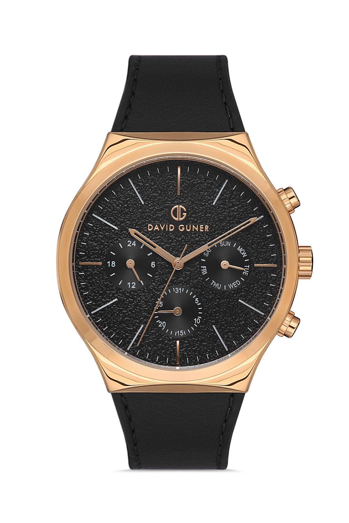 DAVID GUNER ROSE KAPLAMALI SİYAH KADRANLI ERKEK KOL SAATİ DG-8265GB-R2