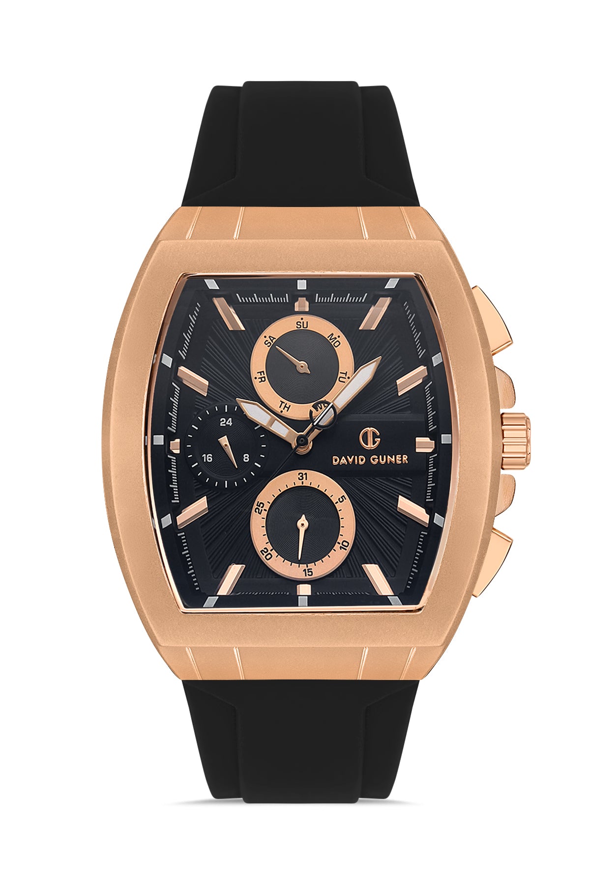 DAVID GUNER ROSE KAPLAMALI SİYAH KADRANLI ERKEK KOL SAATİ DG-8486GD-R2