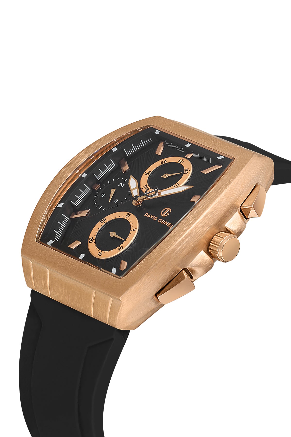 DAVID GUNER ROSE KAPLAMALI SİYAH KADRANLI ERKEK KOL SAATİ DG-8486GD-R2