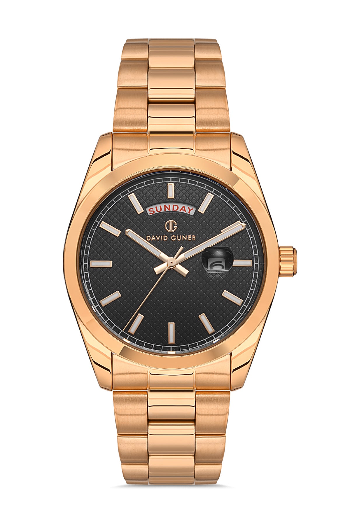 DAVID GUNER ROSE KAPLAMALI SİYAH KADRANLI ERKEK KOL SAATİ DG-8493GA-C2