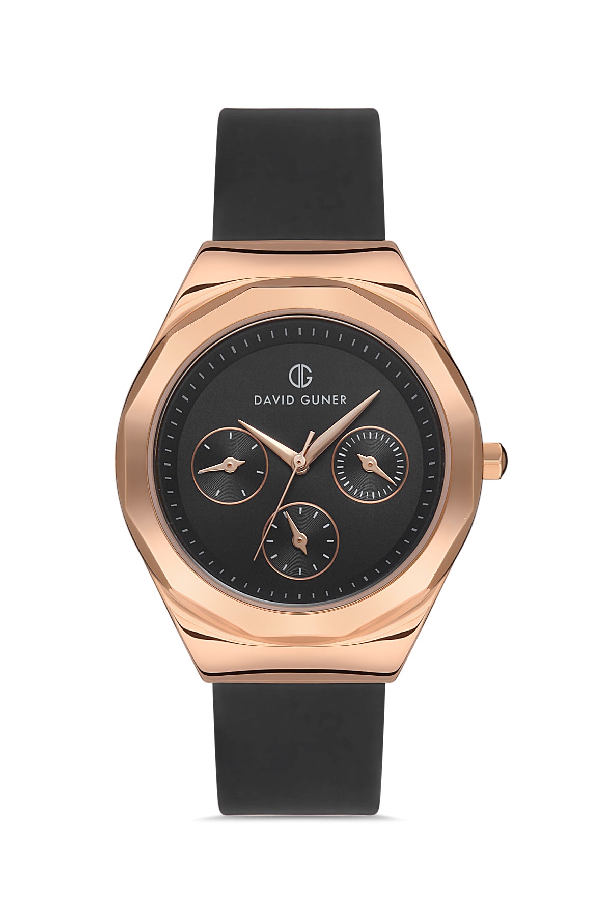 DAVID GUNER ROSE KAPLAMALI SİYAH KADRANLI KADIN KOL SAATİ DG-8266LD-R2