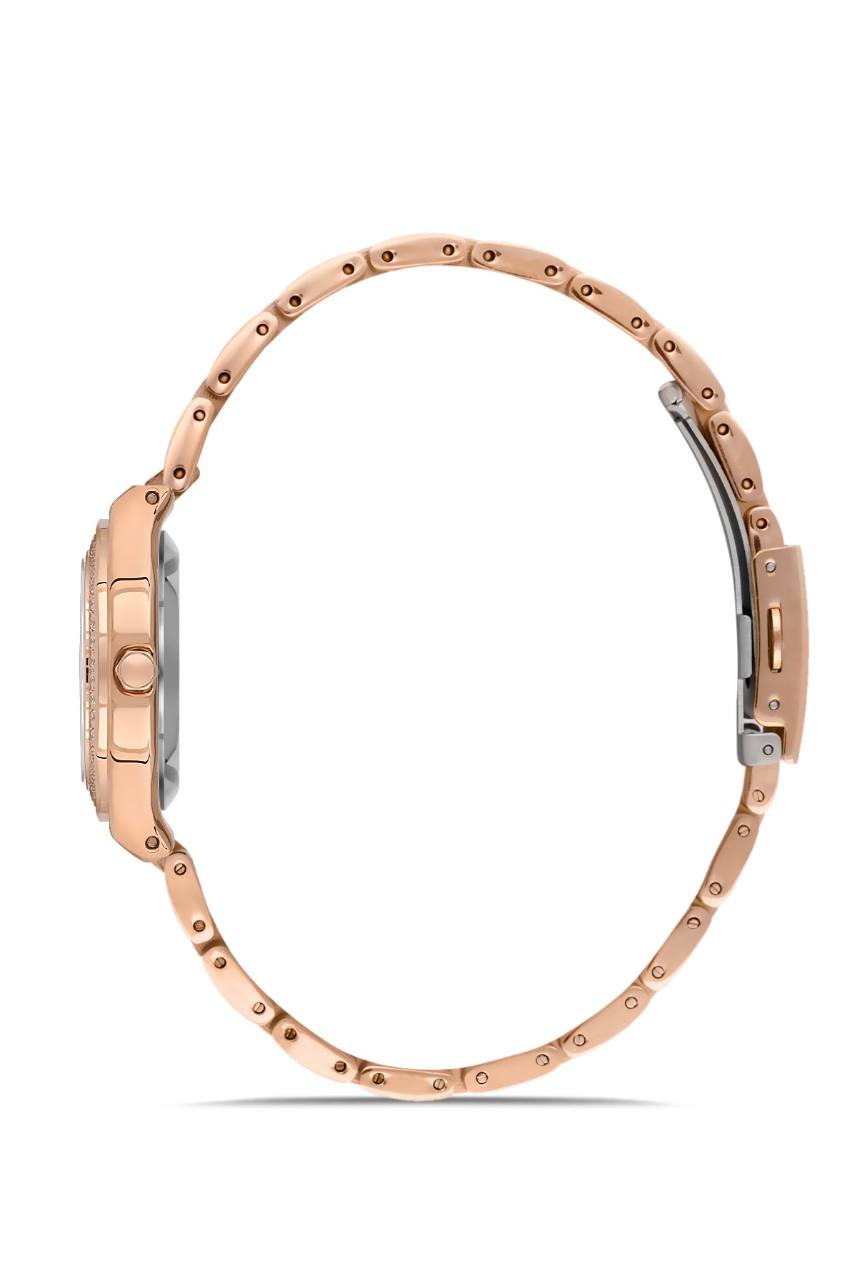 DAVID GUNER Rose Kaplamalı Siyah Kadranlı Kadın Kol Saati - DG-8519LA-C2