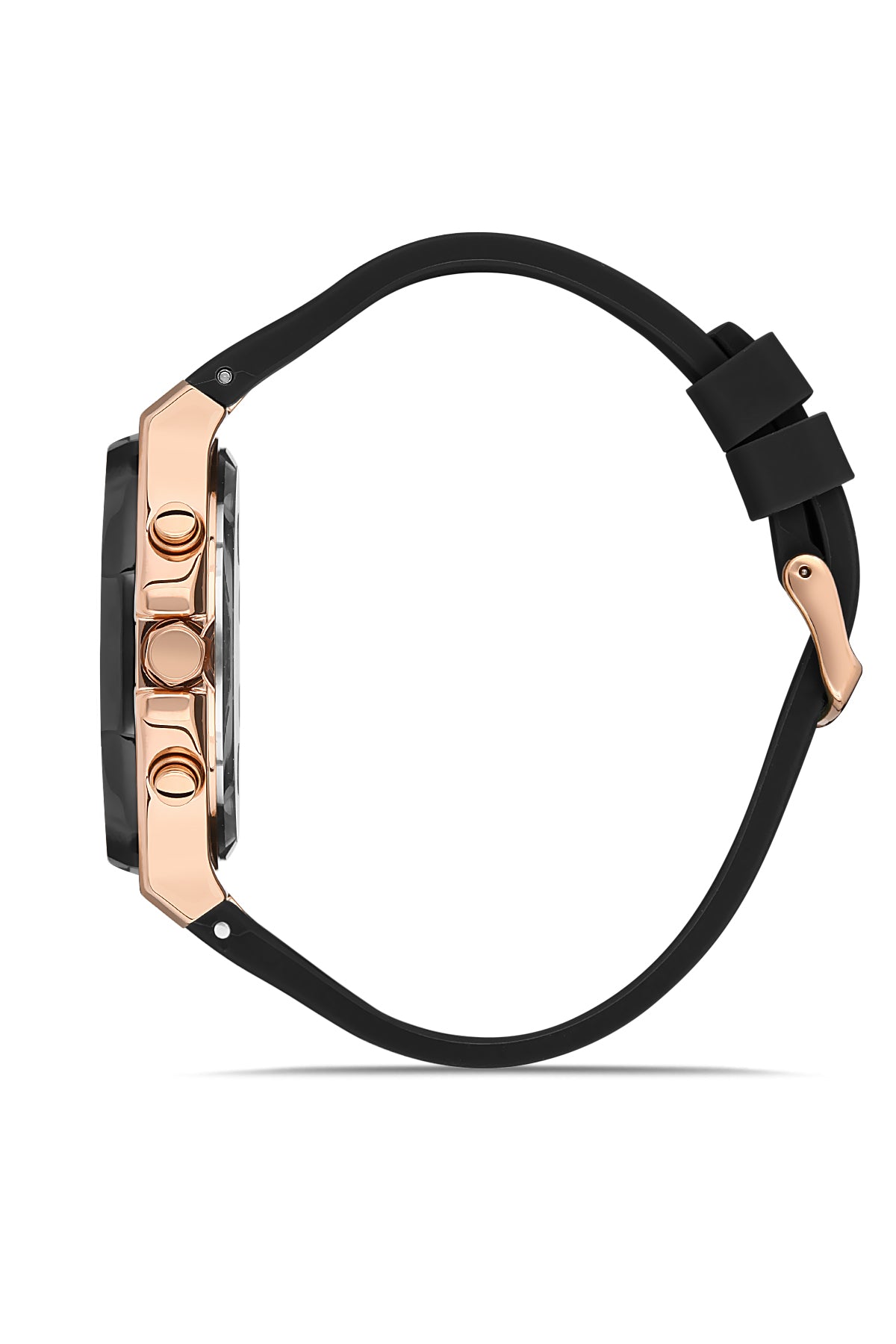 DAVID GUNER Rose Kaplamalı Siyah Silikon Kordonlu Erkek Kol Saati - DG-8396GD-R2