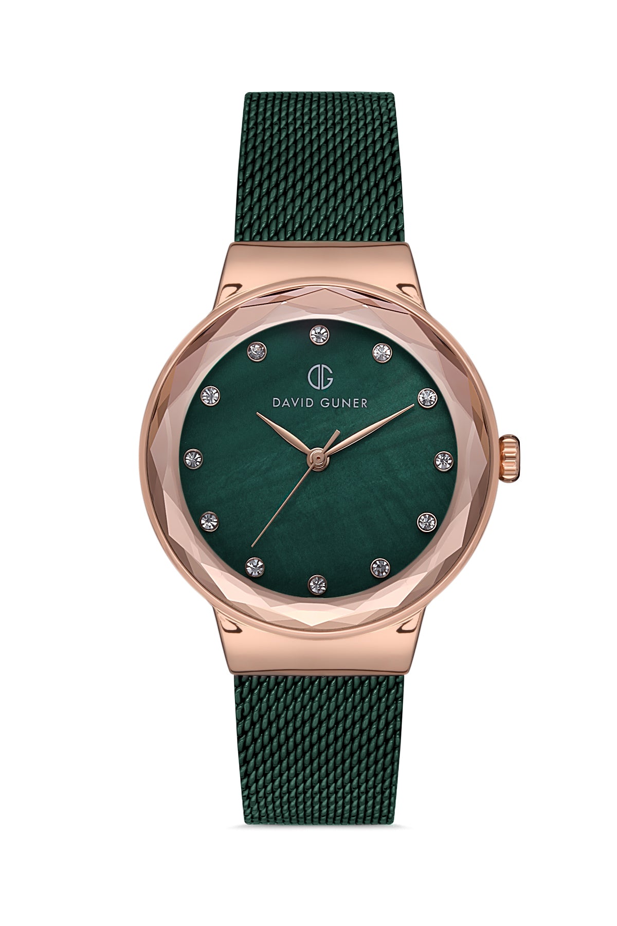 DAVID GUNER ROSE KAPLAMALI YEŞİL KADRANLI KADIN KOL SAATİ DG-8100LC-ZG10