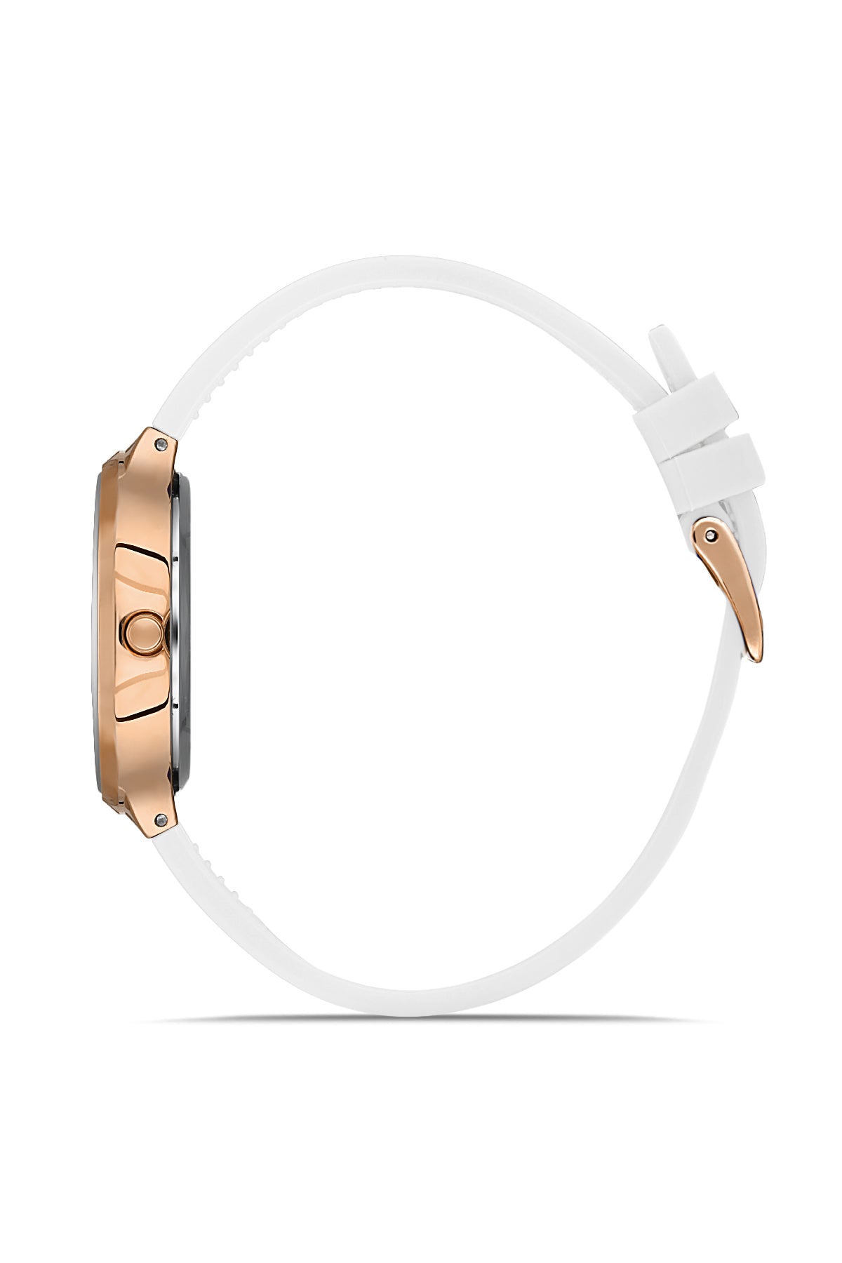 DAVID GUNER Rose Renk Kaplamalı Beyaz Silikon Kordonlu Kadın Kol Saati - DG-8605LD-E5