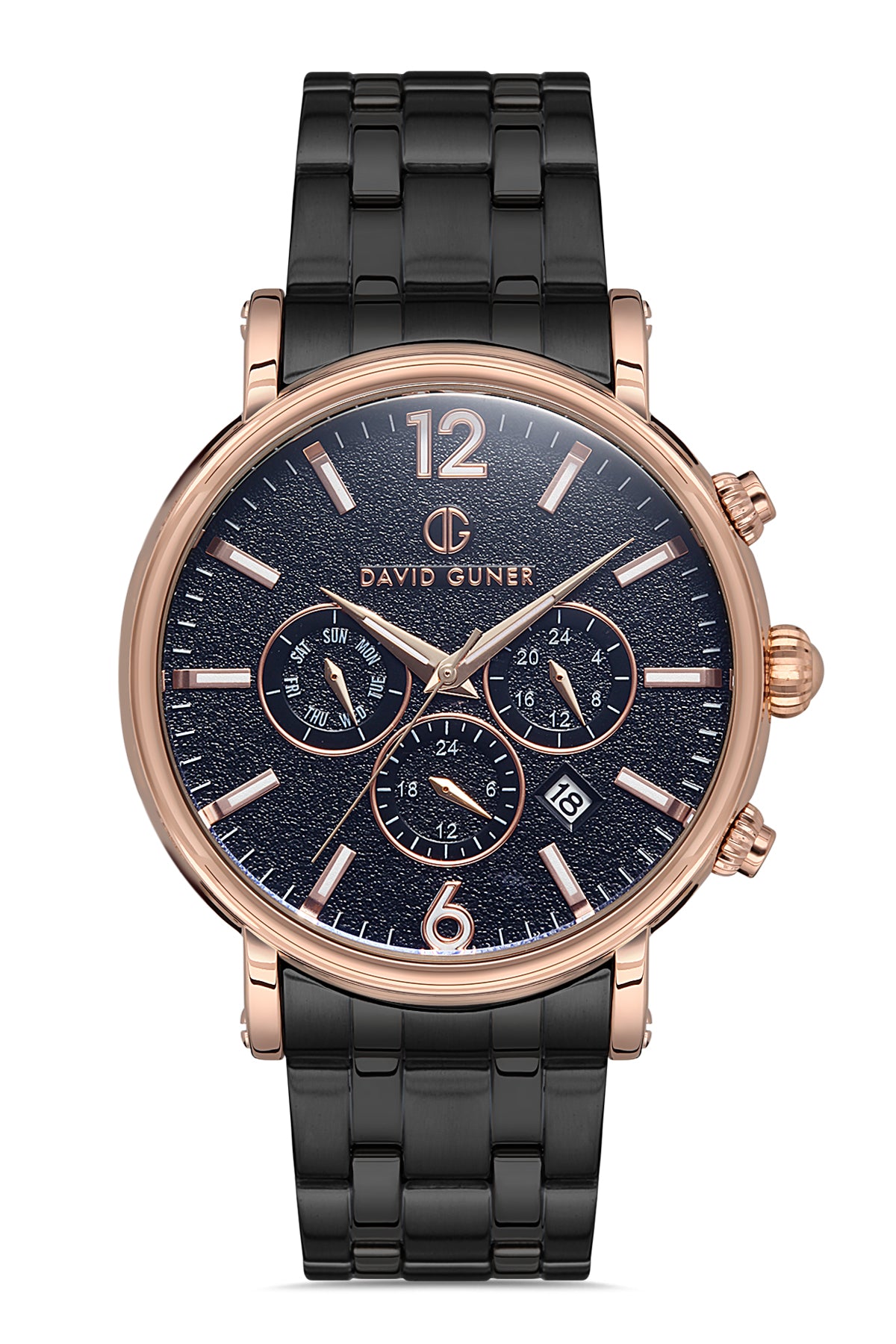 DAVID GUNER ROSE SİYAH KAPLAMALI SİYAH KADRANLI ERKEK KOL SAATİ DG-8187GA-R2