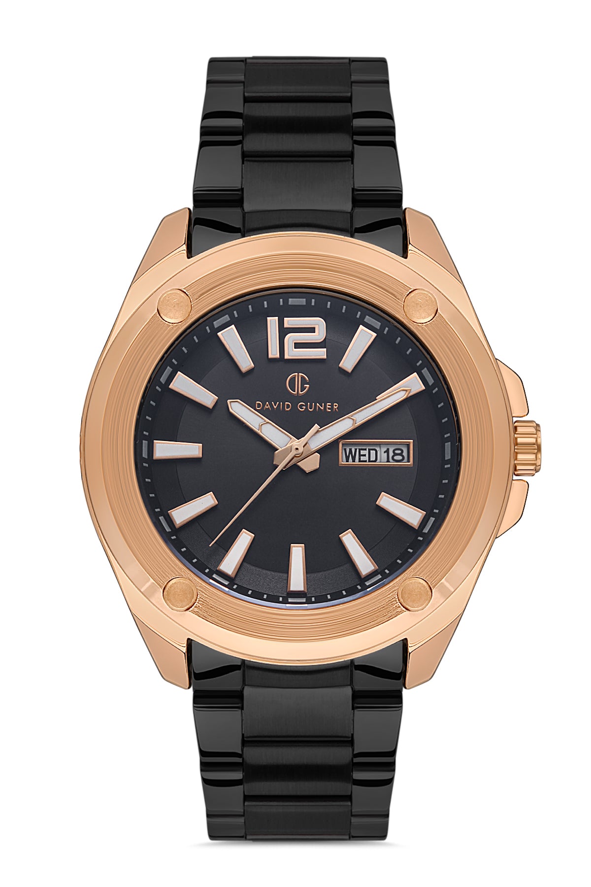 DAVID GUNER ROSE SİYAH KAPLAMALI SİYAH KADRANLI ERKEK KOL SAATİ DG-8306GA-R2