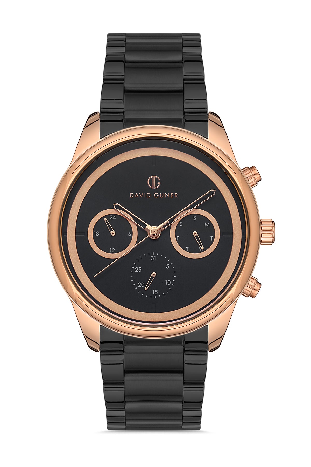 Davıd Guner Black Dial Multi-Function Men's Watch