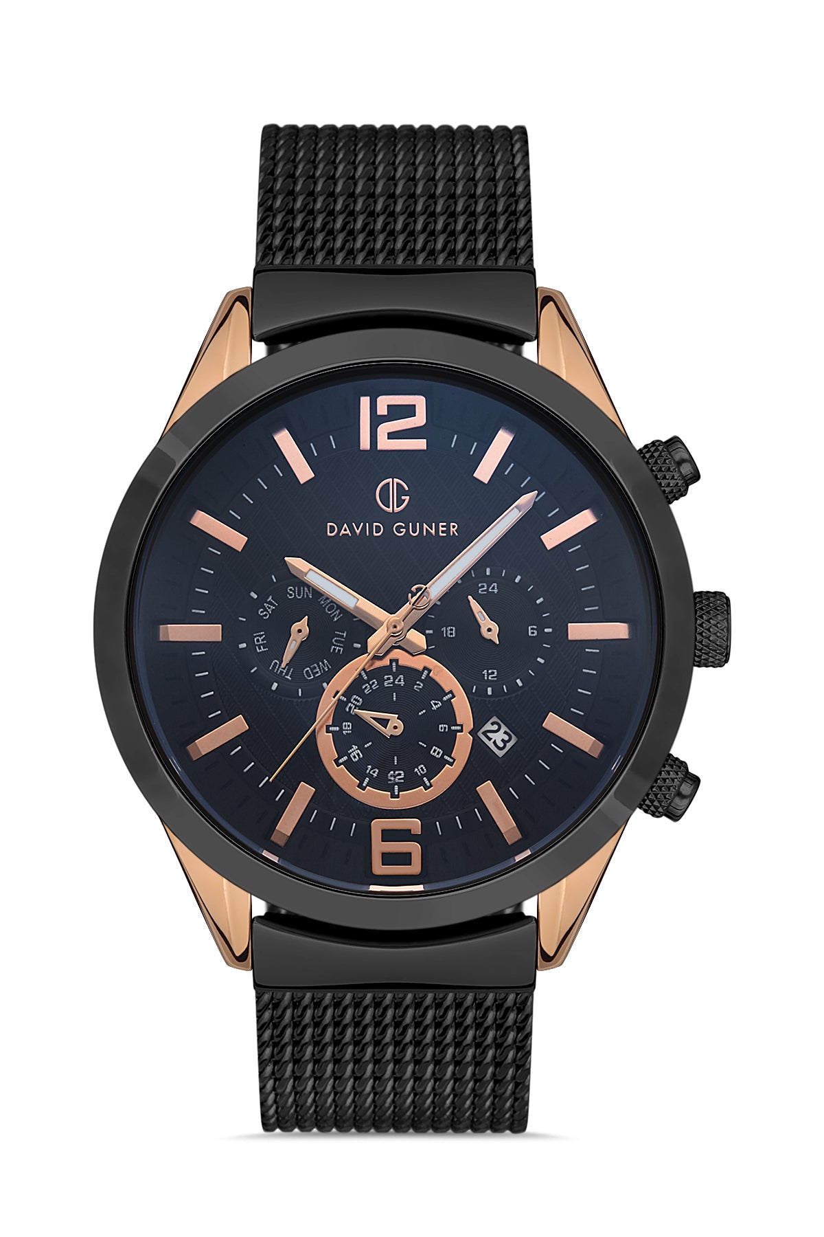 DAVID GUNER ROSE SİYAH KAPLAMALI SİYAH KADRANLI ERKEK KOL SAATİ - DG-8368GC-R2
