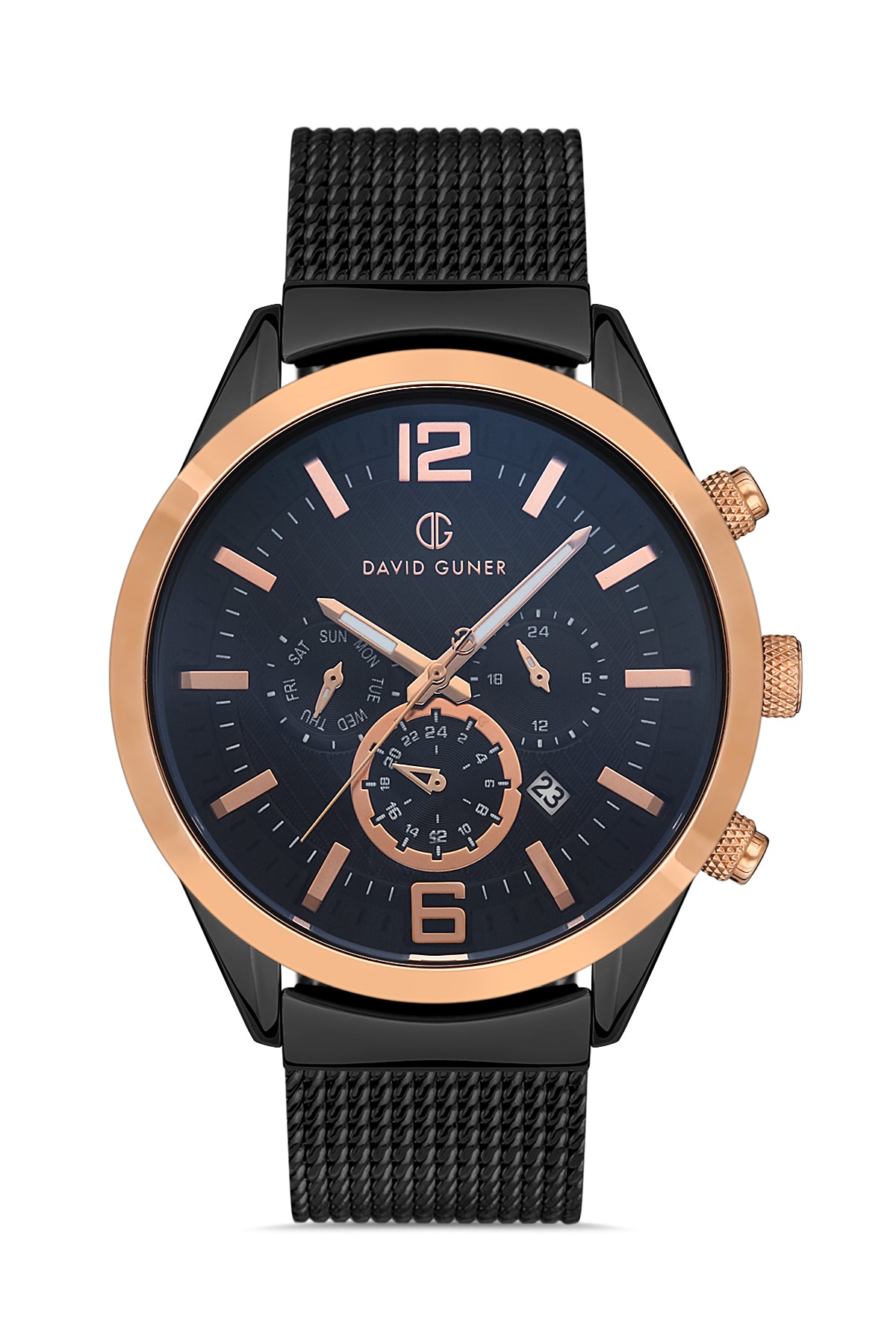 DAVID GUNER ROSE SİYAH KAPLAMALI SİYAH KADRANLI ERKEK KOL SAATİ - DG-8368GC-R2R
