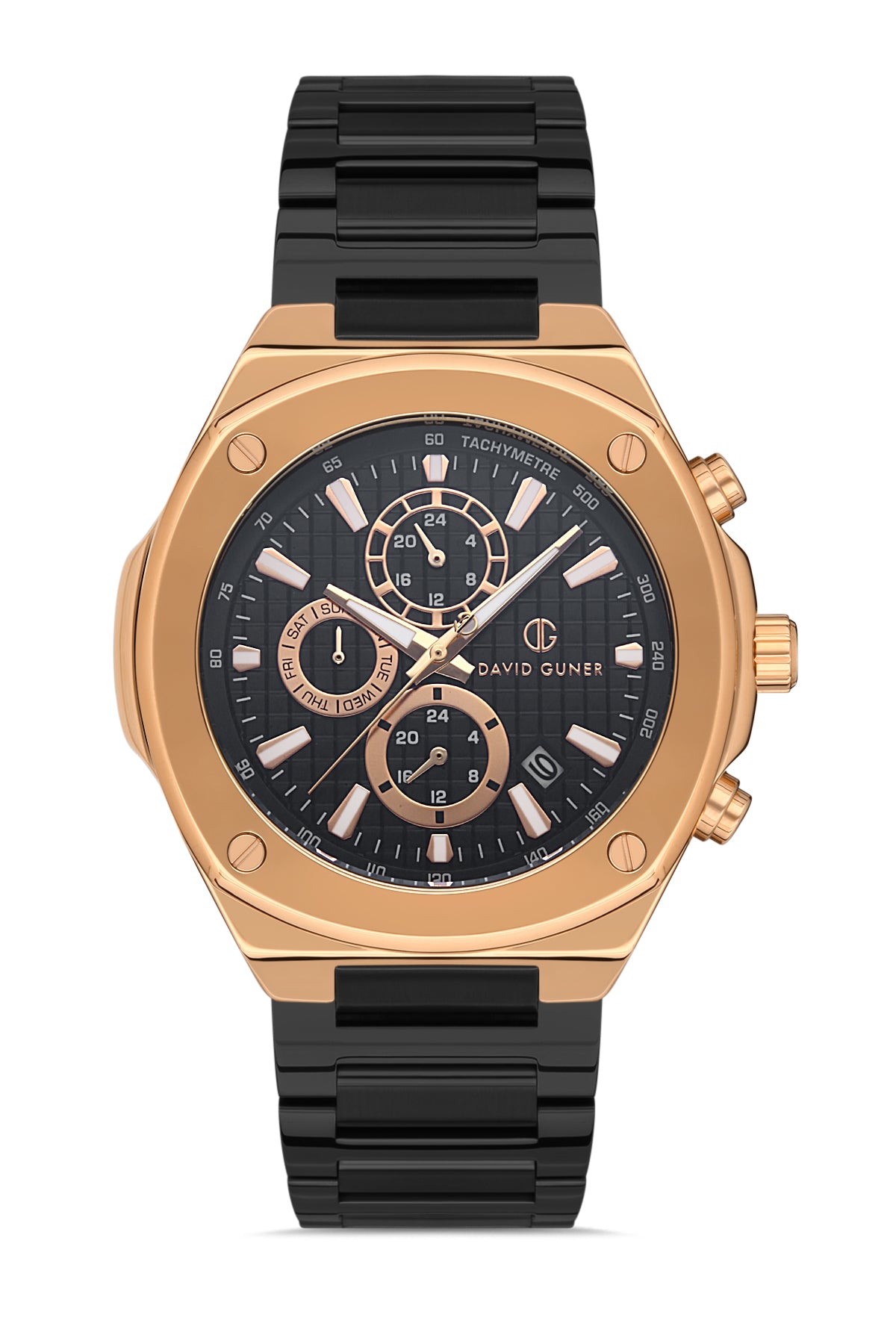 DAVID GUNER ROSE SİYAH KAPLAMALI SİYAH KADRANLI ERKEK KOL SAATİ DG-8386GA-R2