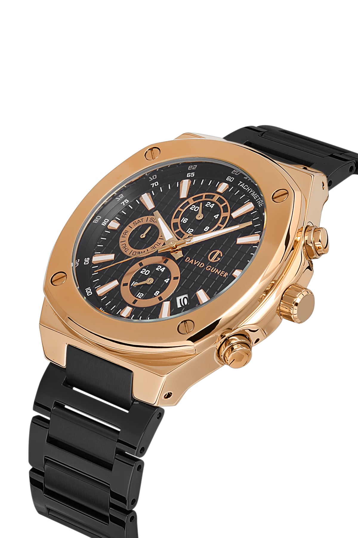 DAVID GUNER ROSE SİYAH KAPLAMALI SİYAH KADRANLI ERKEK KOL SAATİ DG-8386GA-R2