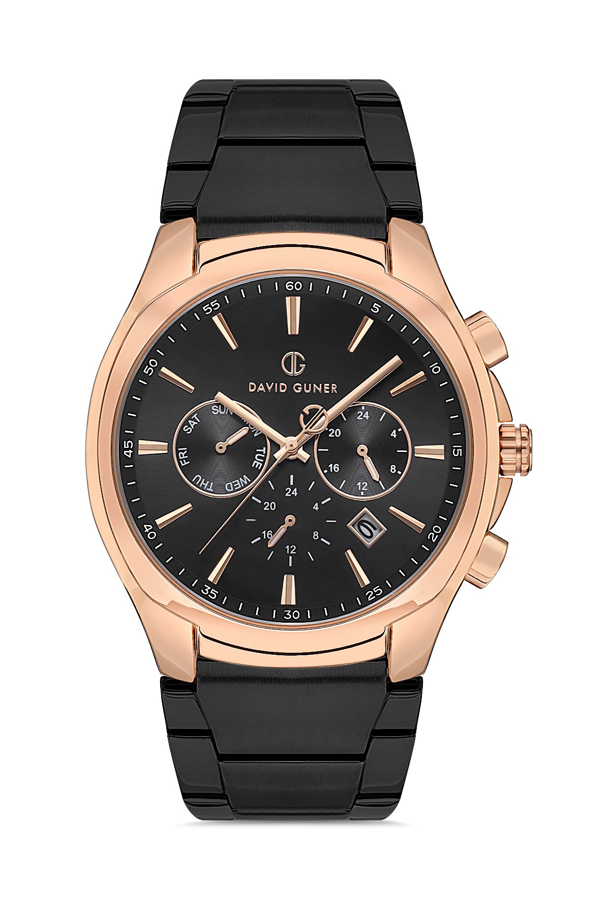 DAVID GUNER ROSE SİYAH KAPLAMALI SİYAH KADRANLI ERKEK KOL SAATİ - DG-8395GA-R2