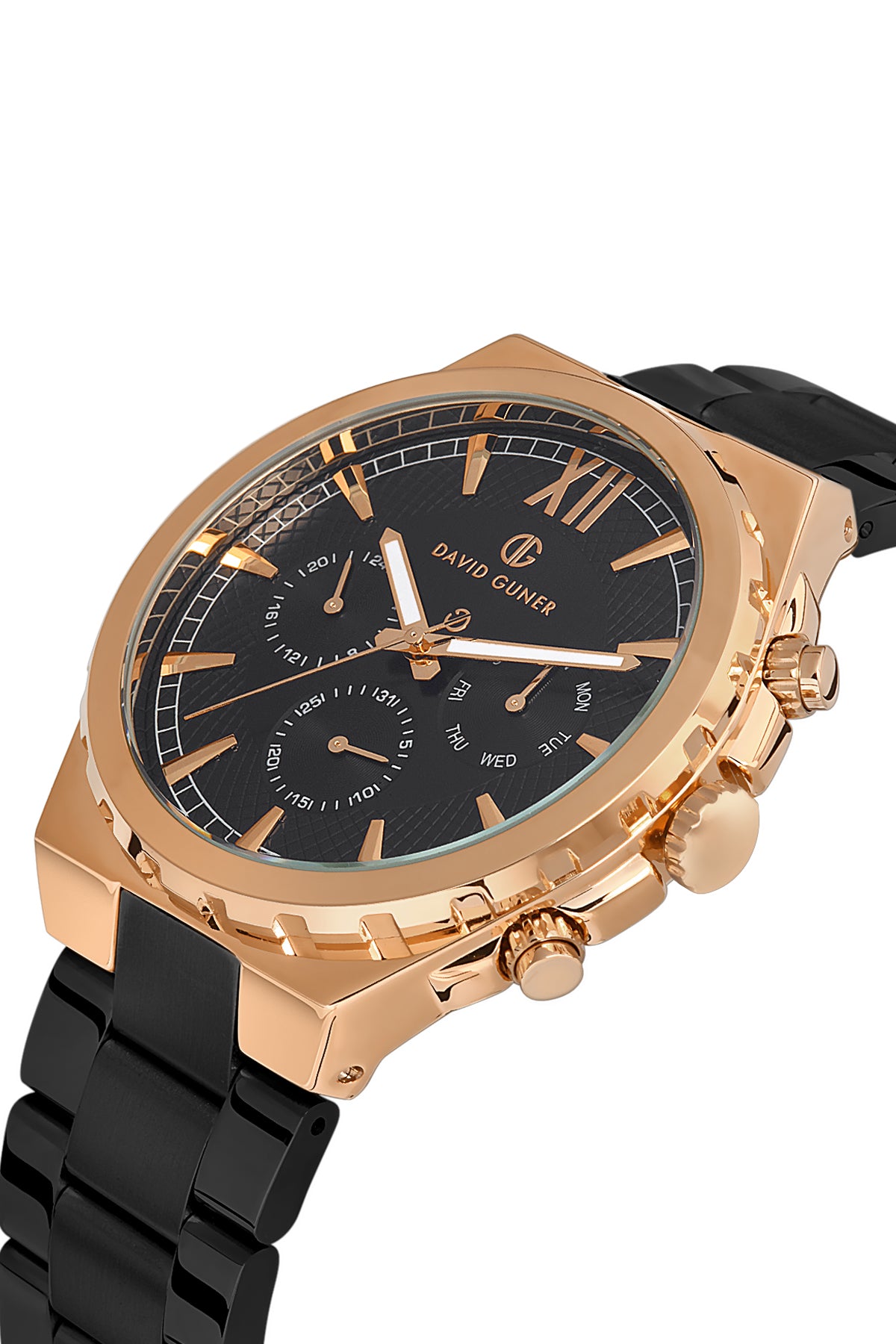 DAVID GUNER Rose siyah Kaplamalı Siyah Kadranlı Erkek Kol Saati - DG-8410GA-R2