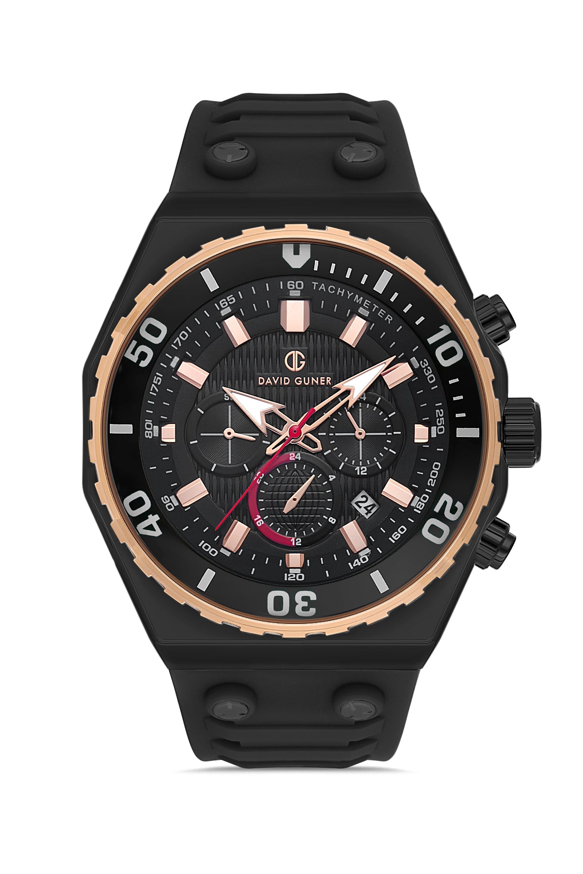 DAVID GUNER ROSE SİYAH KAPLAMALI SİYAH KADRANLI ERKEK KOL SAATİ DG-8665GD-R2