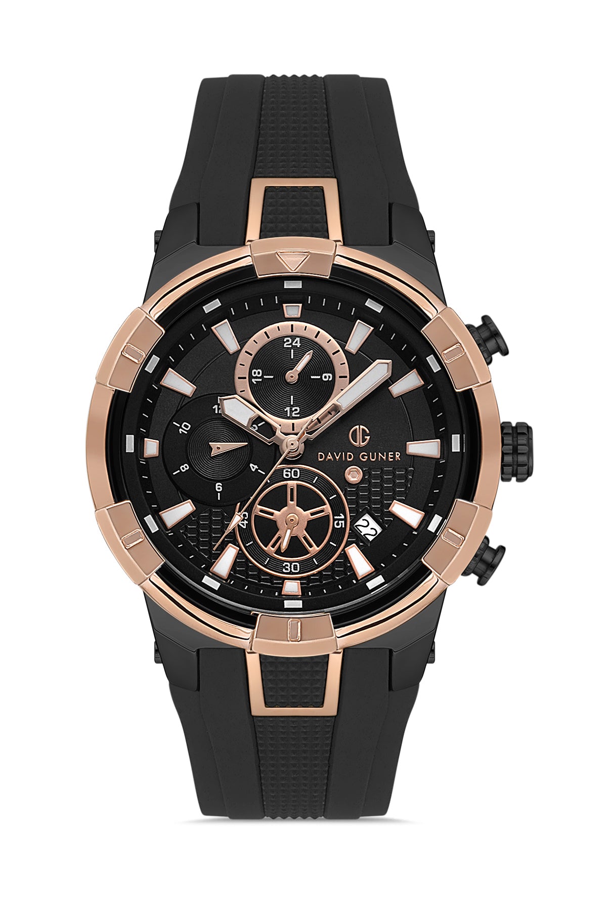 DAVID GUNER ROSE SİYAH KAPLAMALI SİYAH KADRANLI ERKEK KOL SAATİ - DG-8722GD-R2