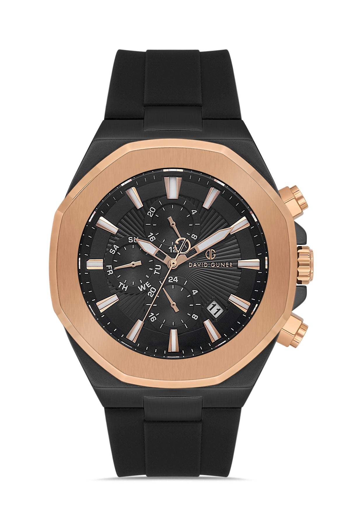 DAVID GUNER Rose siyah Kaplamalı Siyah Kadranlı Erkek Kol Saati - DG-8848GD-R2