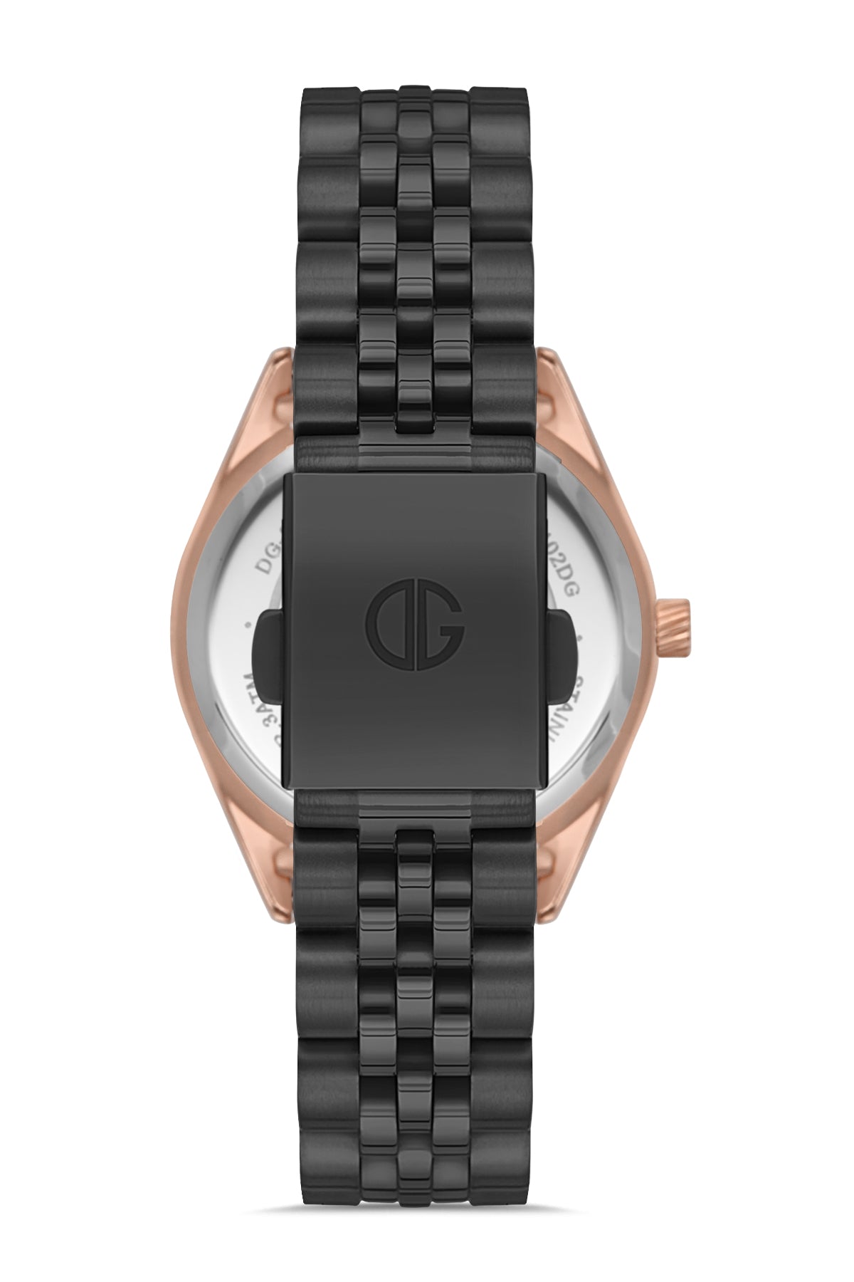 DAVID GUNER Rose Siyah Kaplama Siyah Kadranlı Takvimli Paslanmaz Masif Çelik Kadın Kol Saati - DG-8058LA-R2