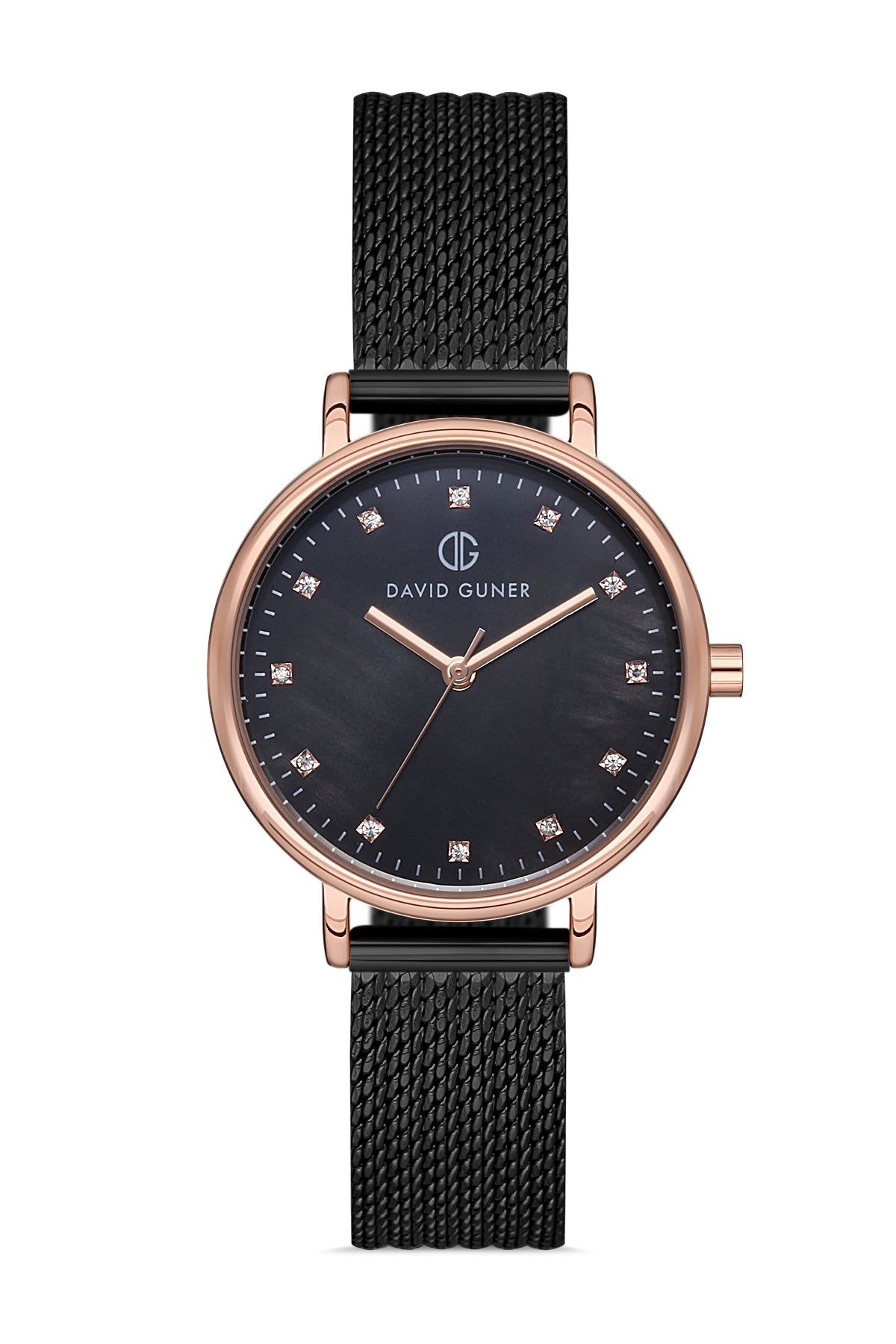 DAVID GUNER ROSE SİYAH KAPLAMALI SİYAH KADRANLI KADIN KOL SAATİ DG-8119LC-R2