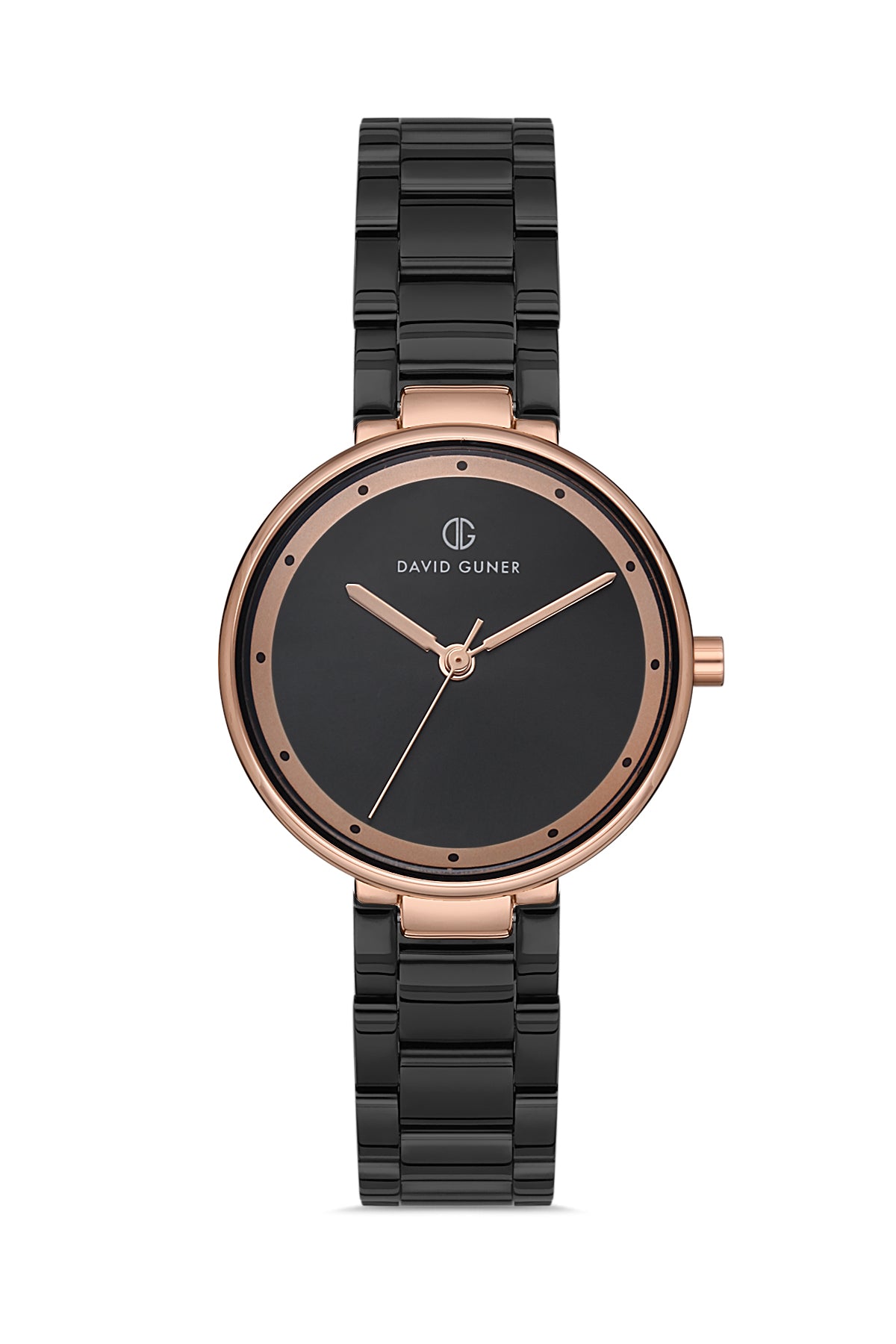 DAVID GUNER ROSE SİYAH KAPLAMALI SİYAH KADRANLI KADIN KOL SAATİ DG-8138LA-R2