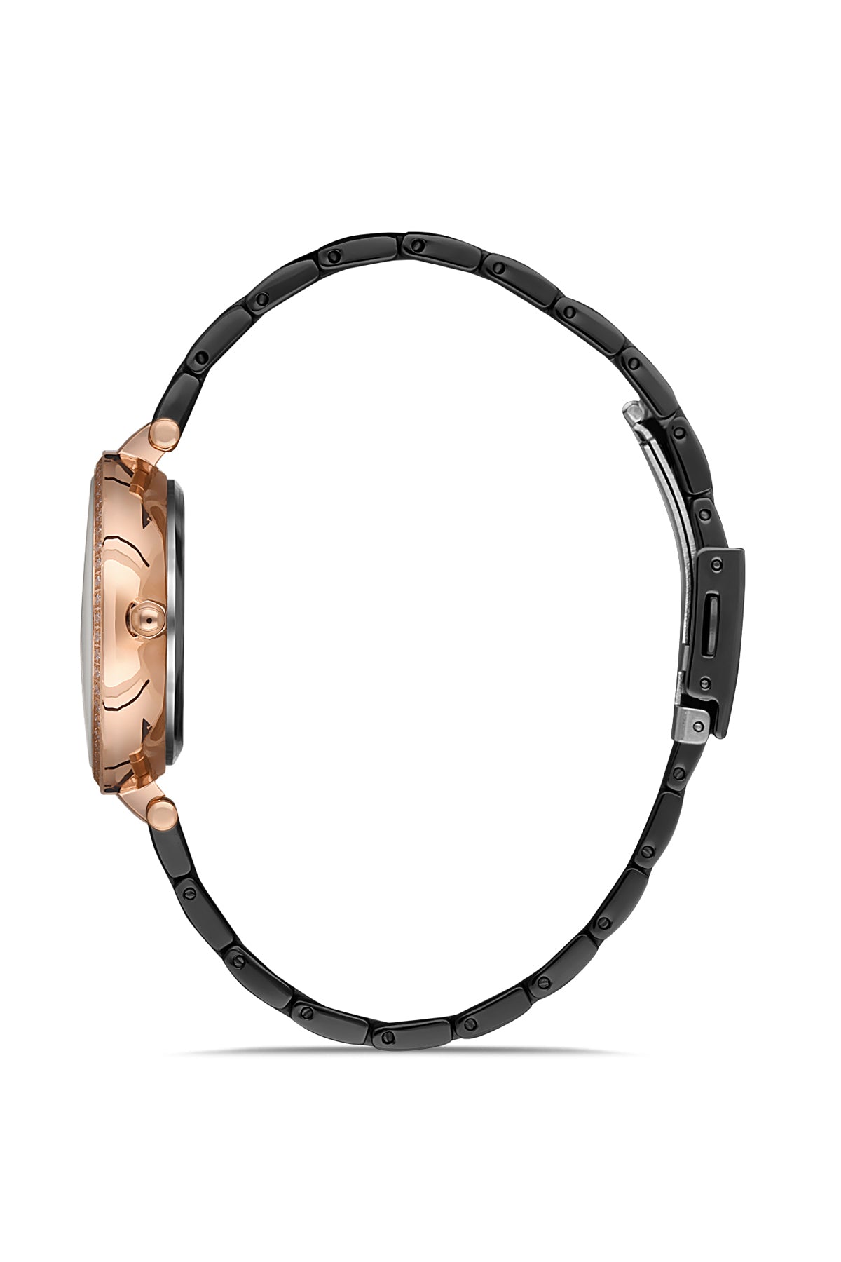 DAVID GUNER ROSE SİYAH KAPLAMALI SİYAH KADRANLI KADIN KOL SAATİ DG-8253LA-R2