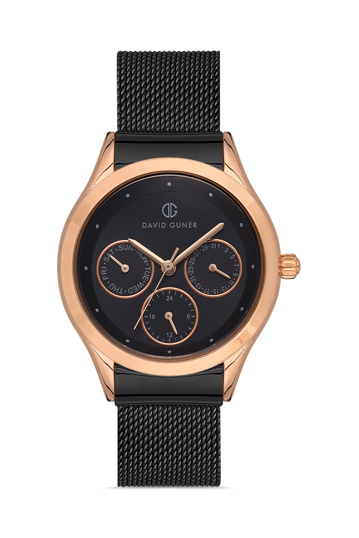 DAVID GUNER Rose Siyah Kaplamalı Kadın Kol Saati - DG-8276LC-R2