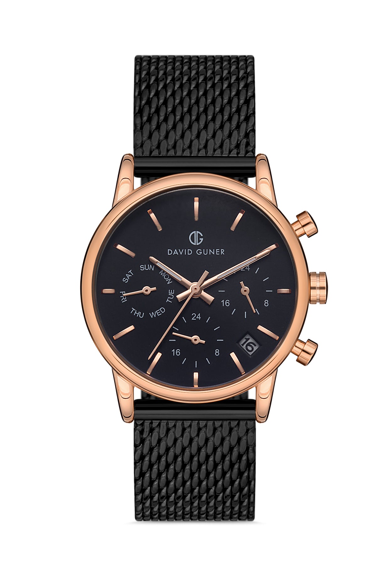 DAVID GUNER ROSE SİYAH KAPLAMALI SİYAH KADRANLI KADIN KOL SAATİ - DG-8322LC-R2