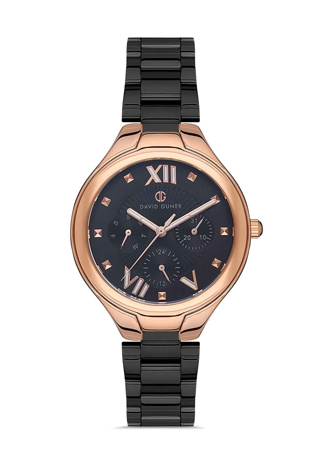 DAVID GUNER ROSE SİYAH KAPLAMALI SİYAH KADRANLI KADIN KOL SAATİ - DG-8346LA-R2