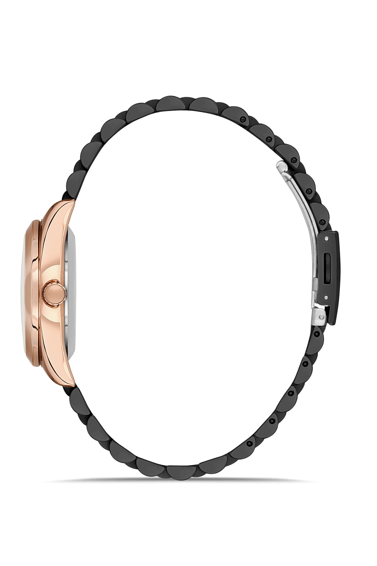 DAVID GUNER Rose Black Coated Calendar Women's Watch