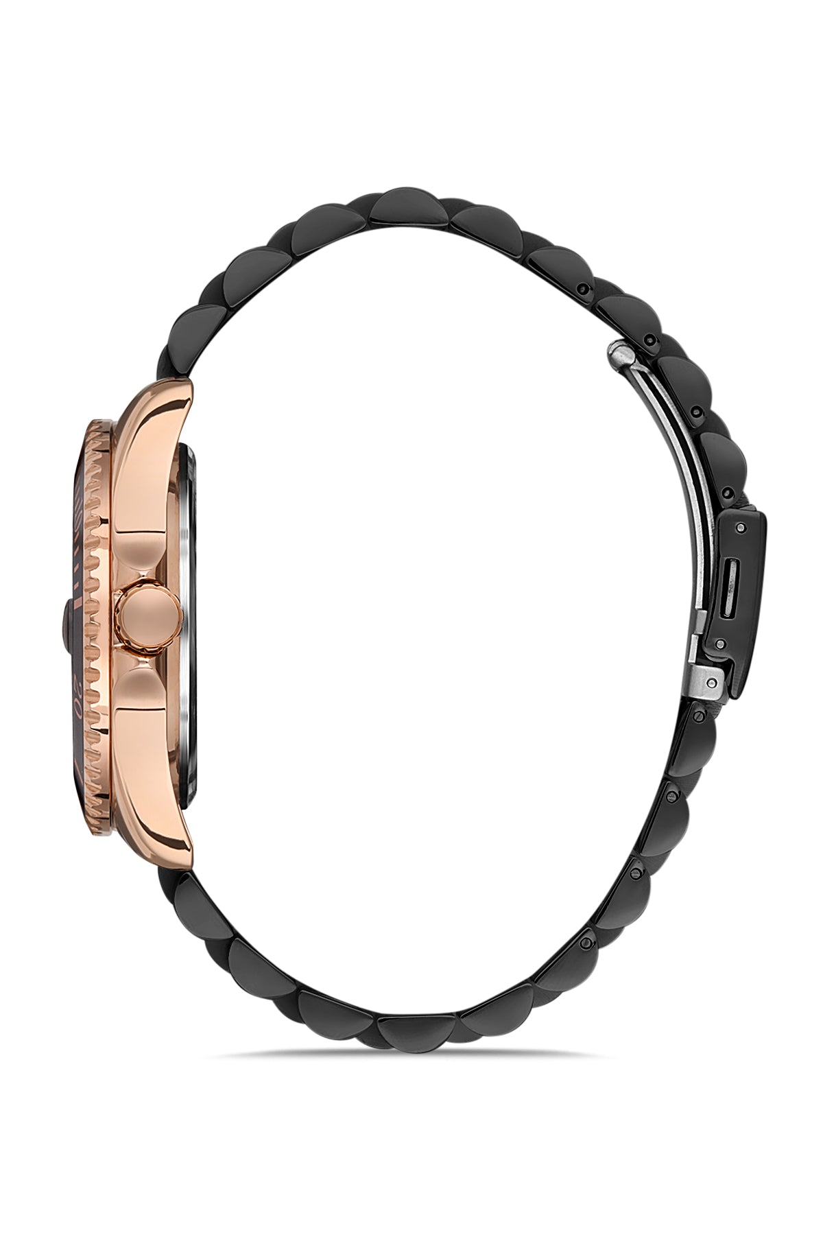 DAVID GUNER Rose Siyah Renk Kaplamalı Siyah Kadranlı Takvimli Erkek Kol Saati - DG-8230GA-R2