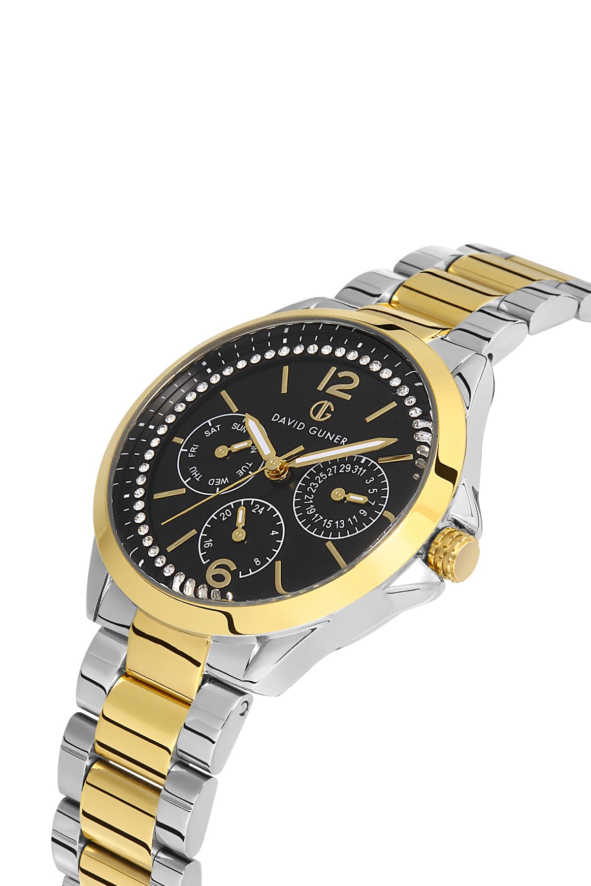 DAVID GUNER Yellow White Coated Black Dial Women's Watch