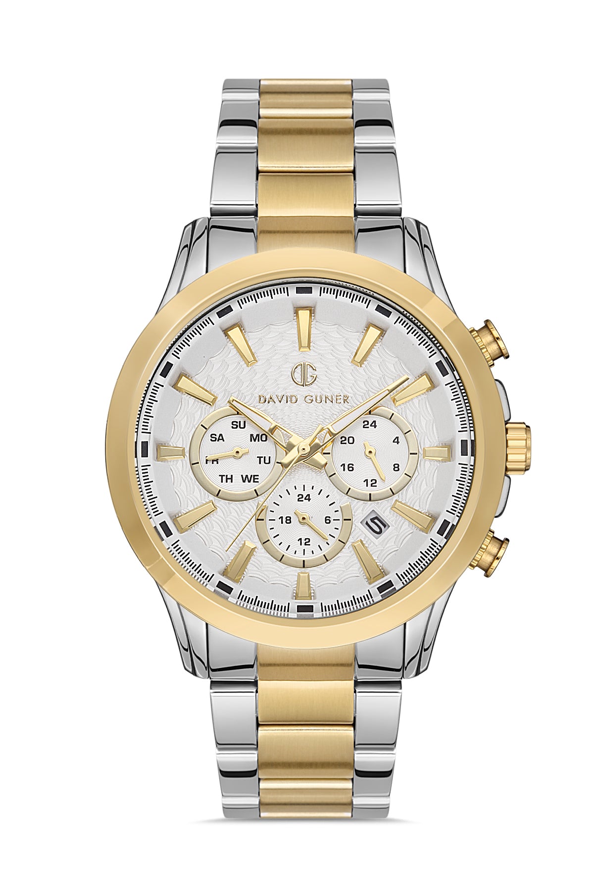 DAVID GUNER SARI BEYAZ KAPLAMALI BEYAZ KADRANLI ERKEK KOL SAATİ DG-8226GA-D1